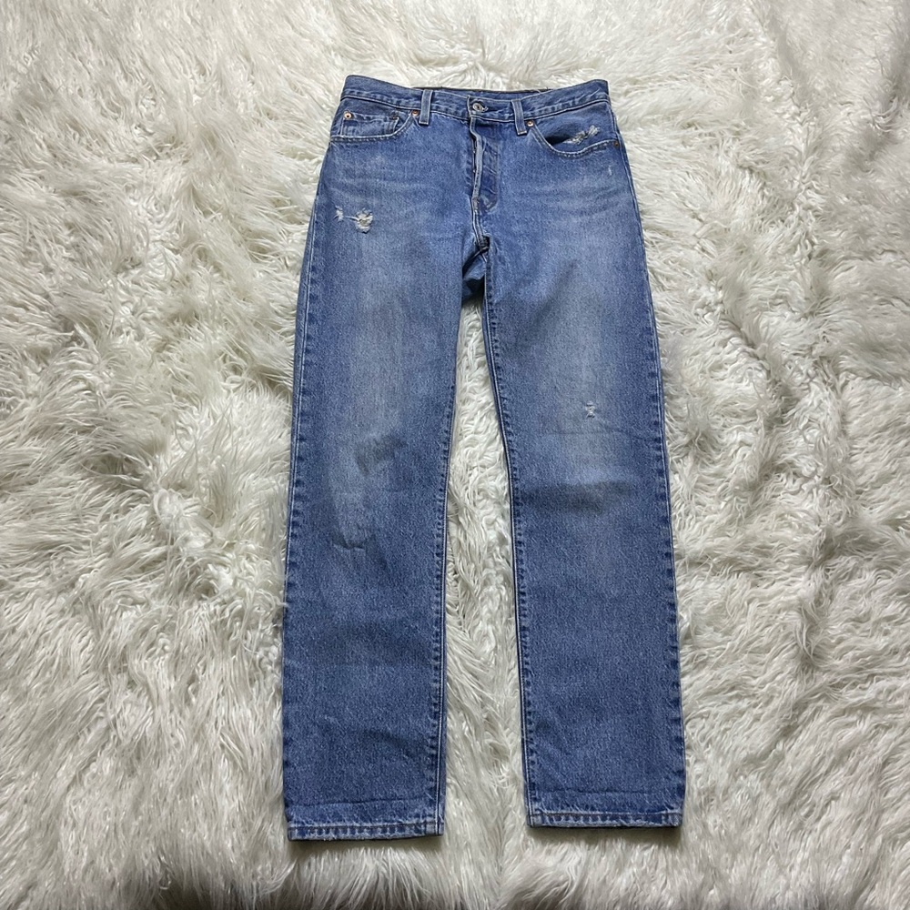 Levi's Straight Leg Jeans — Light/Medium Blue Denim